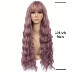 Orange Curly Wig With Bangs Heat Resistant Costume Wig Halloween Party