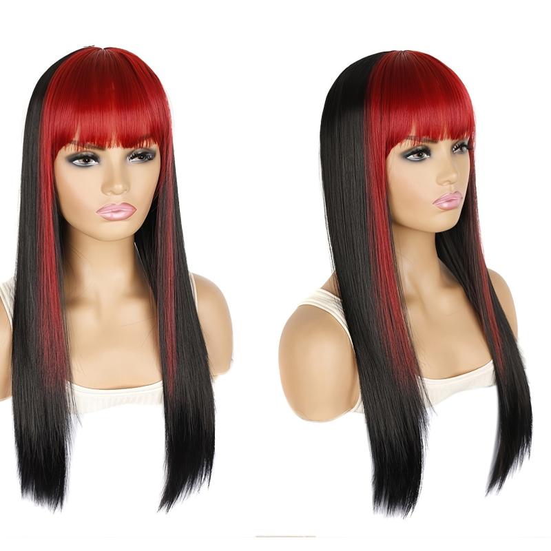 Long Straight Wig With Bangs - Cosplay Party Costume Wigs for Women