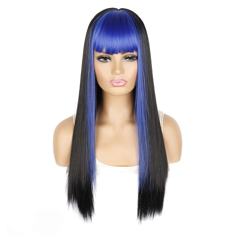Long Straight Wig With Bangs - Cosplay Party Costume Wigs for Women