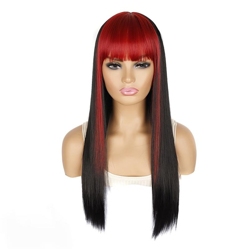 Long Straight Wig With Bangs - Cosplay Party Costume Wigs for Women