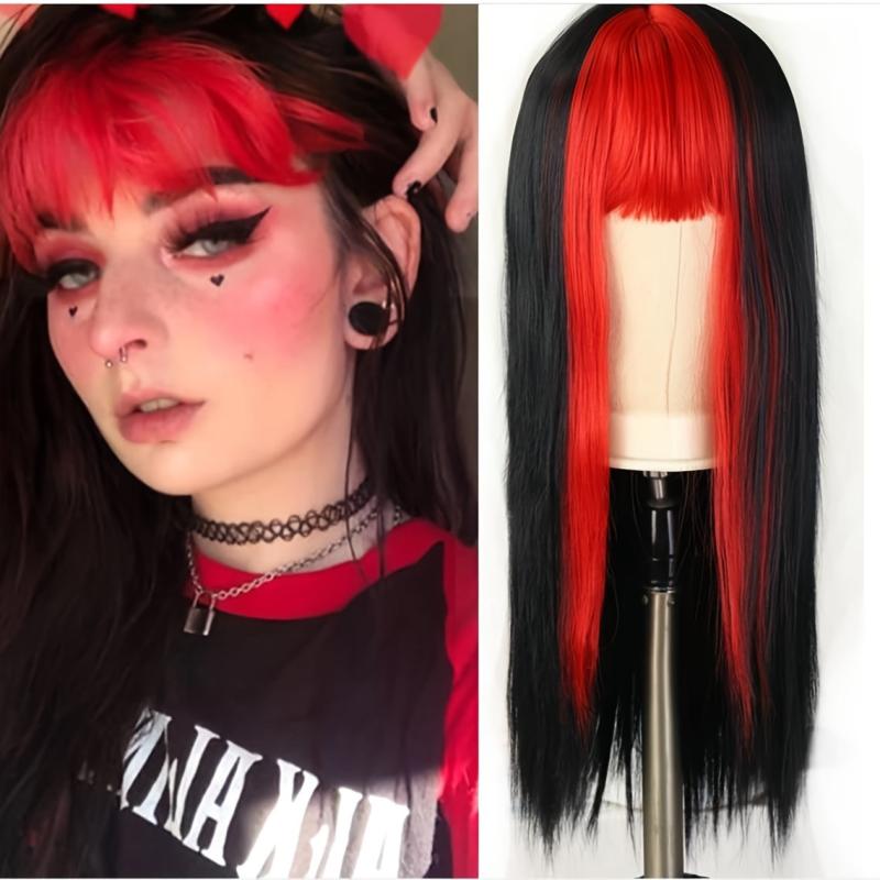 Long Straight Wig With Bangs - Cosplay Party Costume Wigs for Women