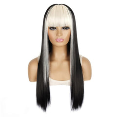 Long Straight Wig With Bangs - Cosplay Party Costume Wigs for Women