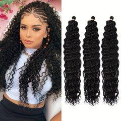 Deep Wave Crochet Hair 3 Pack 60-96 cm Natural Wavy Braiding Curly Crochet Hair