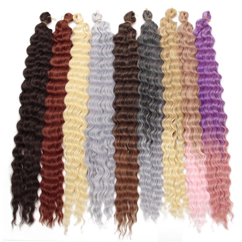 Deep Wave Crochet Hair 3 Pack 60-96 cm Natural Wavy Braiding Curly Crochet Hair