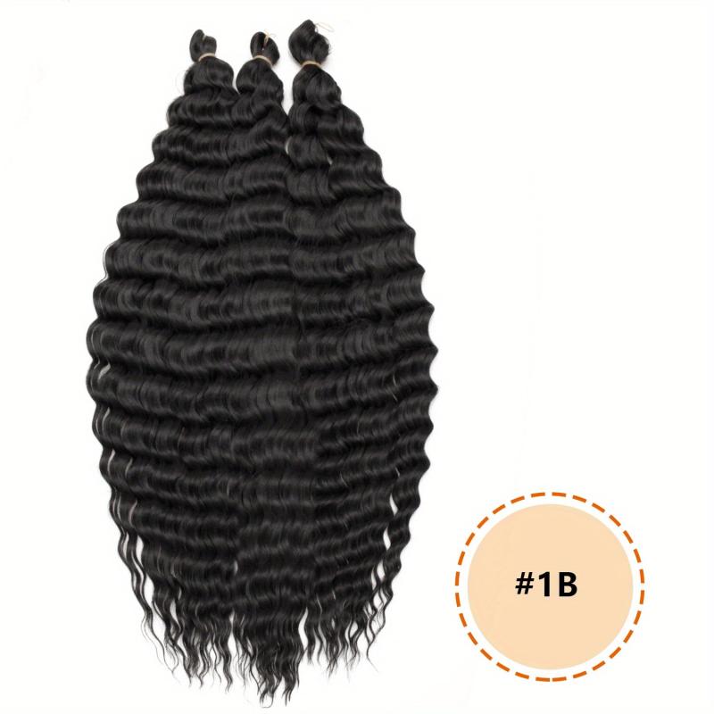 Deep Wave Crochet Hair 3 Pack 60-96 cm Natural Wavy Braiding Curly Crochet Hair