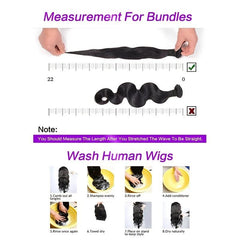 100% Human Hair Body Wave Bundles - Natural Hair Extensions