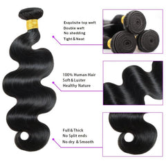 100% Human Hair Body Wave Bundles - Natural Hair Extensions