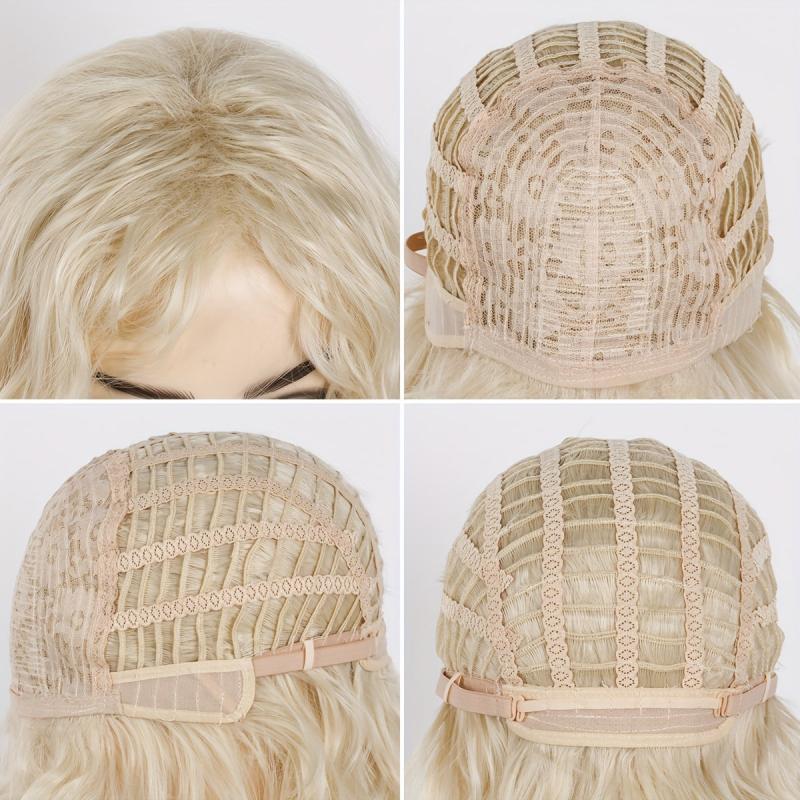 18 inch Medium Wavy Synthetic Lace Wig with Bangs