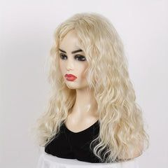 18 inch Medium Wavy Synthetic Lace Wig with Bangs