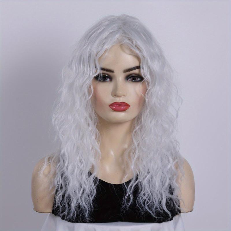 18 inch Medium Wavy Synthetic Lace Wig with Bangs
