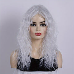 18 inch Medium Wavy Synthetic Lace Wig with Bangs
