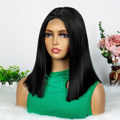 Bob Cut Synthetic Wig 180 Density for Beginners