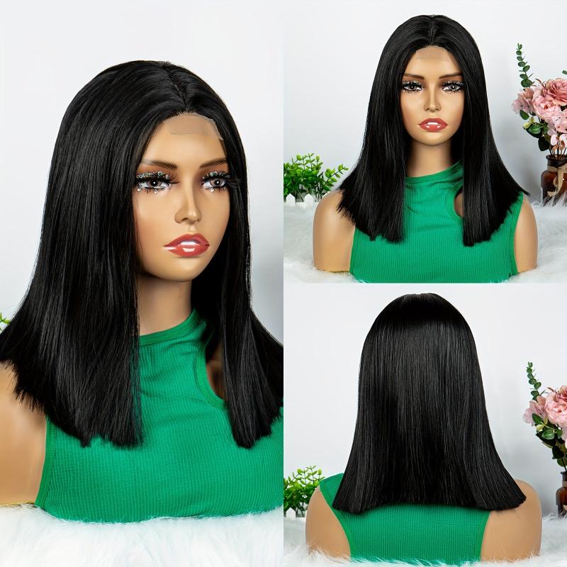 Bob Cut Synthetic Wig 180 Density for Beginners