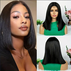 Bob Cut Synthetic Wig 180 Density for Beginners