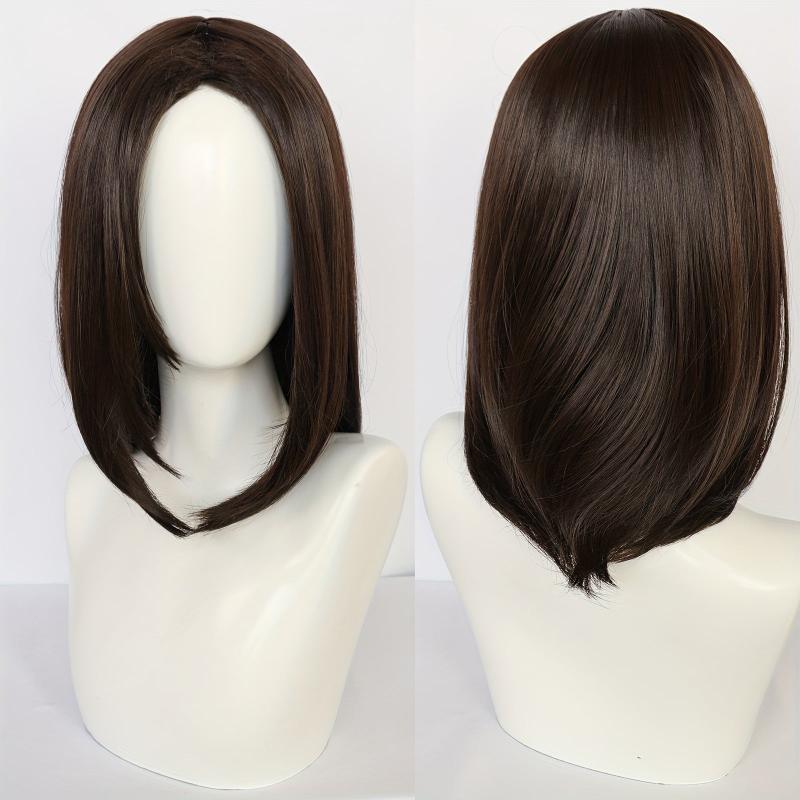 Layered Medium Long Straight Bob Cut Wig Synthetic Wig Heat Resistant