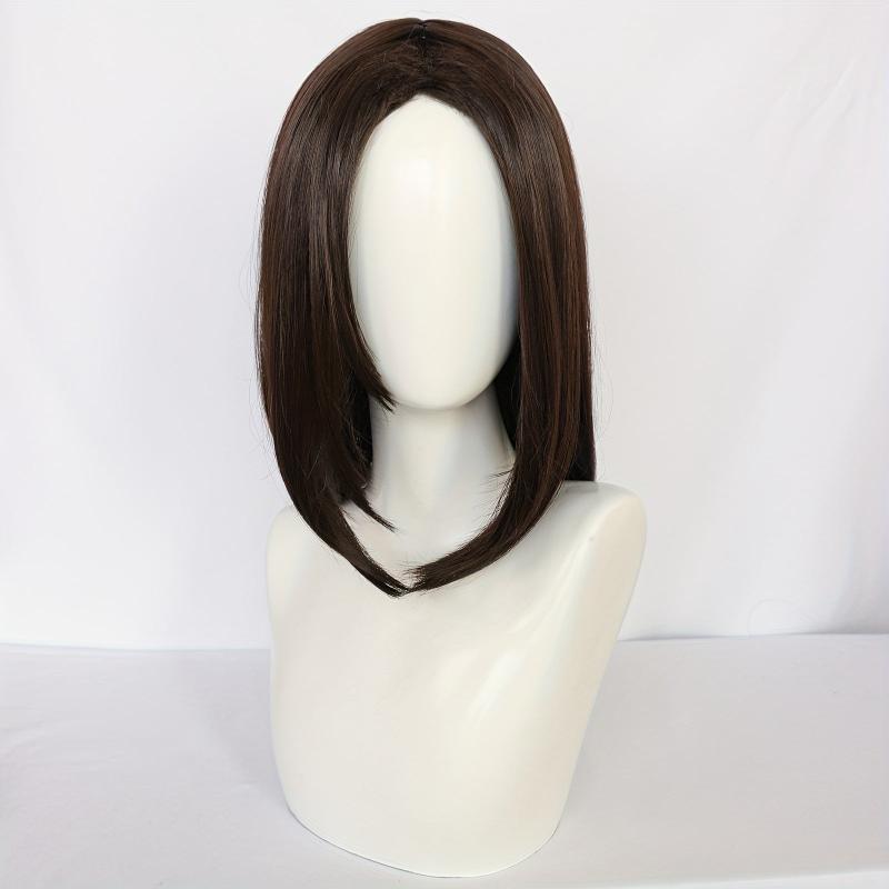 Layered Medium Long Straight Bob Cut Wig Synthetic Wig Heat Resistant