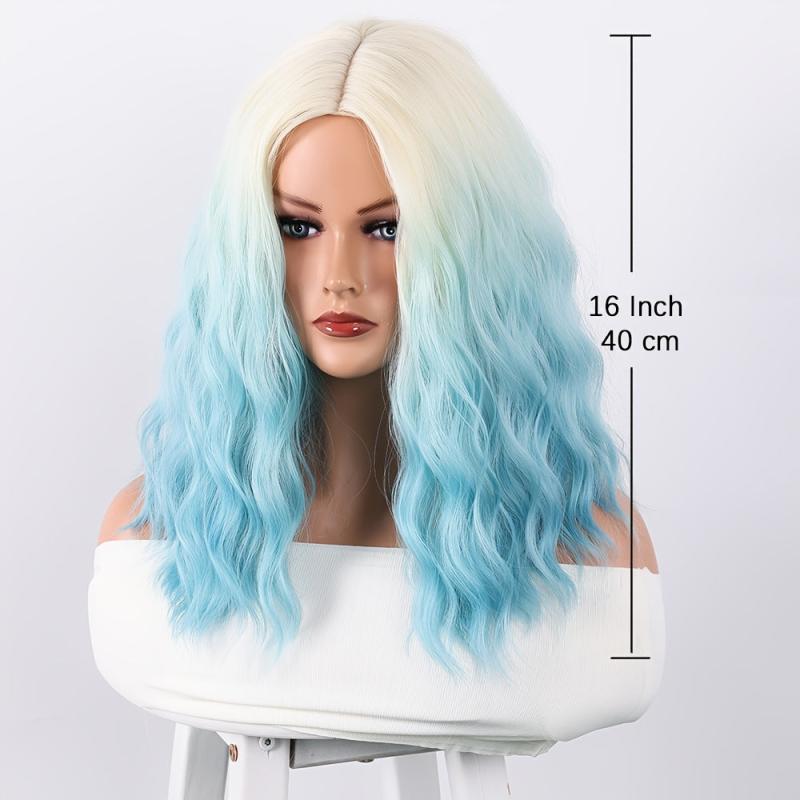 Medium Long Curly Bob Synthetic Wig for Women
