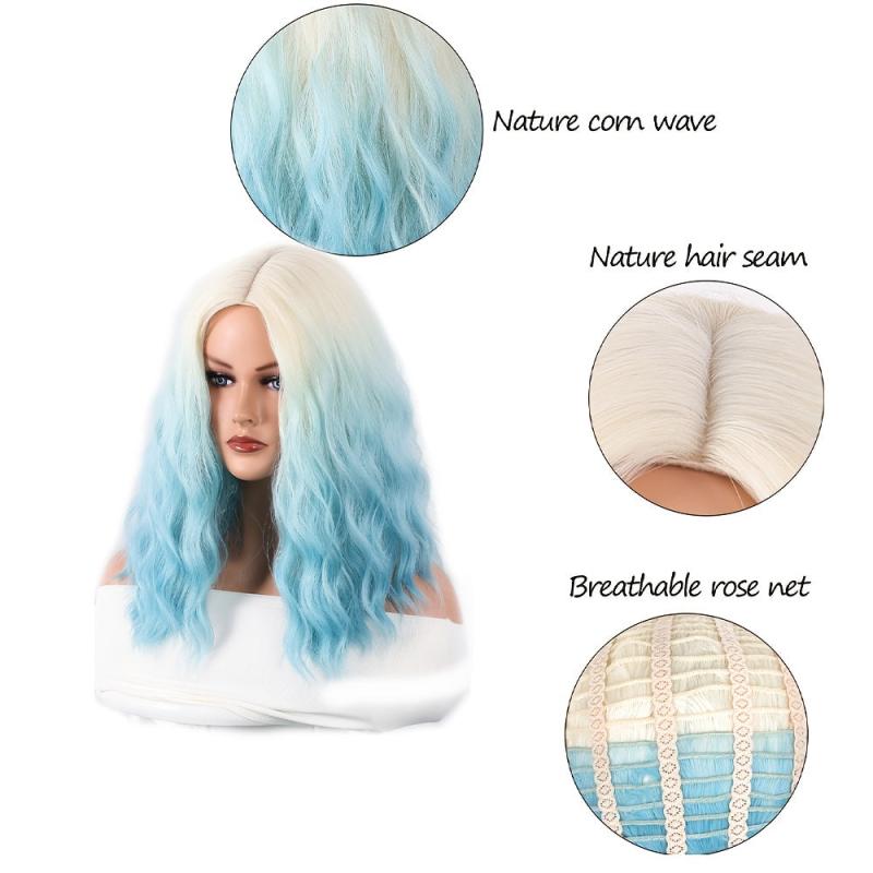 Medium Long Curly Bob Synthetic Wig for Women