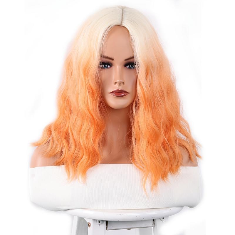Medium Long Curly Bob Synthetic Wig for Women