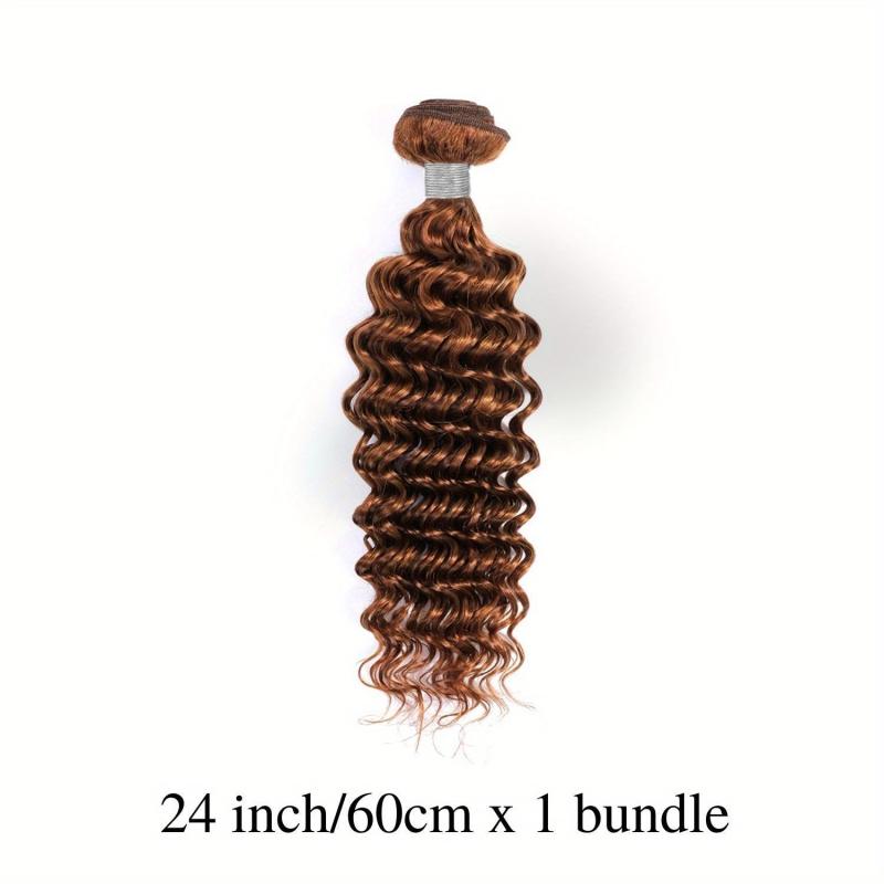 Reddish Brown Deep Wave Bundles 33B Colored Human Hair Weaves