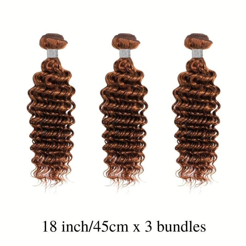 Reddish Brown Deep Wave Bundles 33B Colored Human Hair Weaves