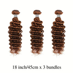Reddish Brown Deep Wave Bundles 33B Colored Human Hair Weaves