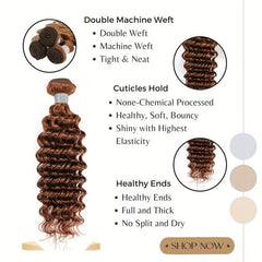 Reddish Brown Deep Wave Bundles 33B Colored Human Hair Weaves