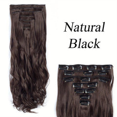 Long Curly Clip In Hair Pieces Synthetic Hair Extensions For Women