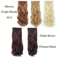 Long Curly Clip In Hair Pieces Synthetic Hair Extensions For Women
