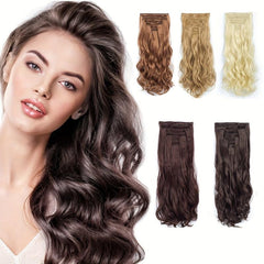 Long Curly Clip In Hair Pieces Synthetic Hair Extensions For Women
