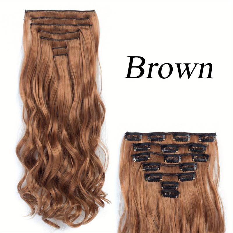 Long Curly Clip In Hair Pieces Synthetic Hair Extensions For Women