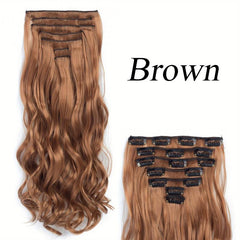 Long Curly Clip In Hair Pieces Synthetic Hair Extensions For Women