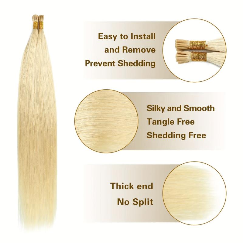 613 Bleach Blonde Pre Bonded Human Hair Extensions