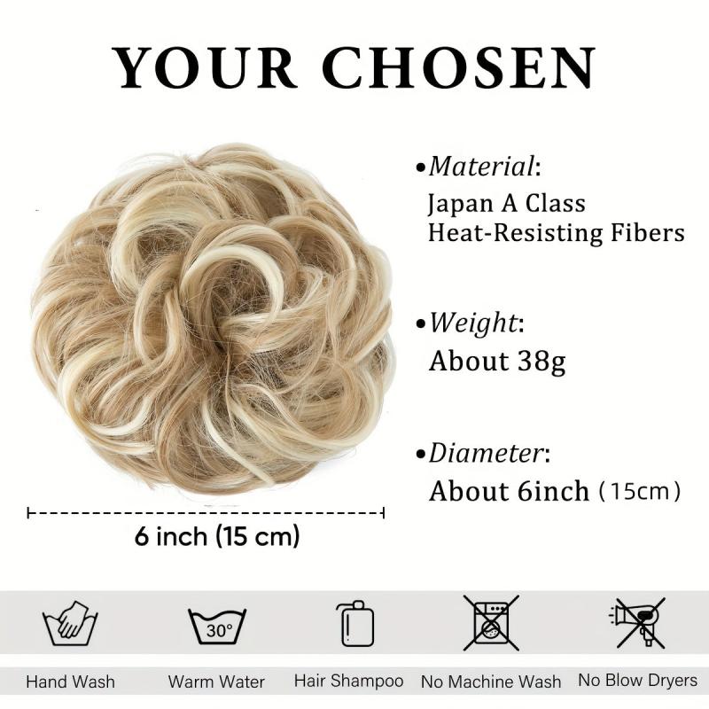 Messy Curly Synthetic Hair Updo for Women and Girls