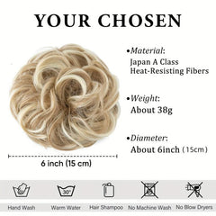 Messy Curly Synthetic Hair Updo for Women and Girls