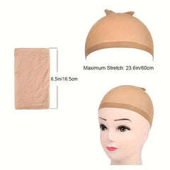 8pcs Light Brown Stocking Wig Cap Elastic Breathable Invisible Wig Cap