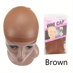 8pcs Light Brown Stocking Wig Cap Elastic Breathable Invisible Wig Cap