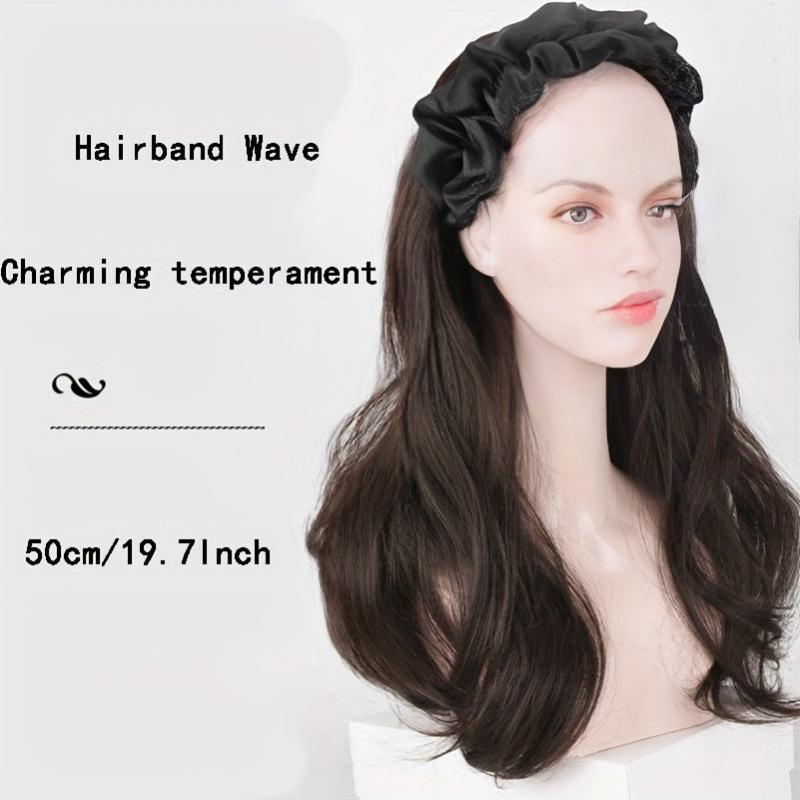 8 Cm Wavy Curly Hair Extensions Headband Seamless Synthetic Fiber Women