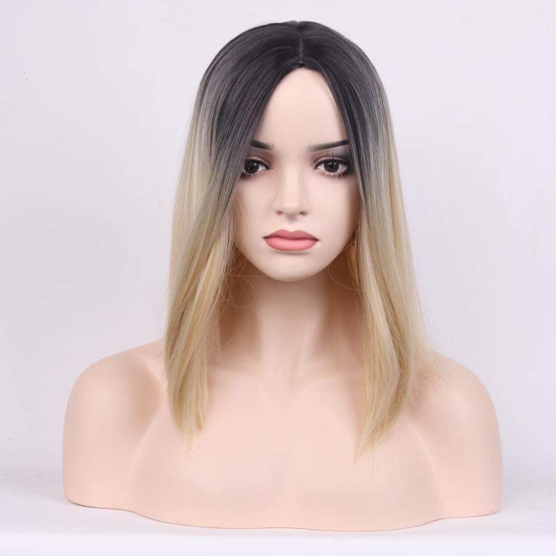 Short Curly Bob Cut Wig With Bangs Synthetic Wig Heat Resistant