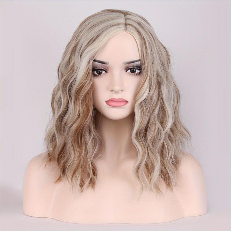 Short Curly Bob Cut Wig With Bangs Synthetic Wig Heat Resistant