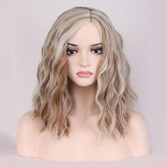 Short Curly Bob Cut Wig With Bangs Synthetic Wig Heat Resistant