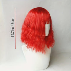 Short Curly Bob Cut Wig With Bangs Synthetic Wig Heat Resistant