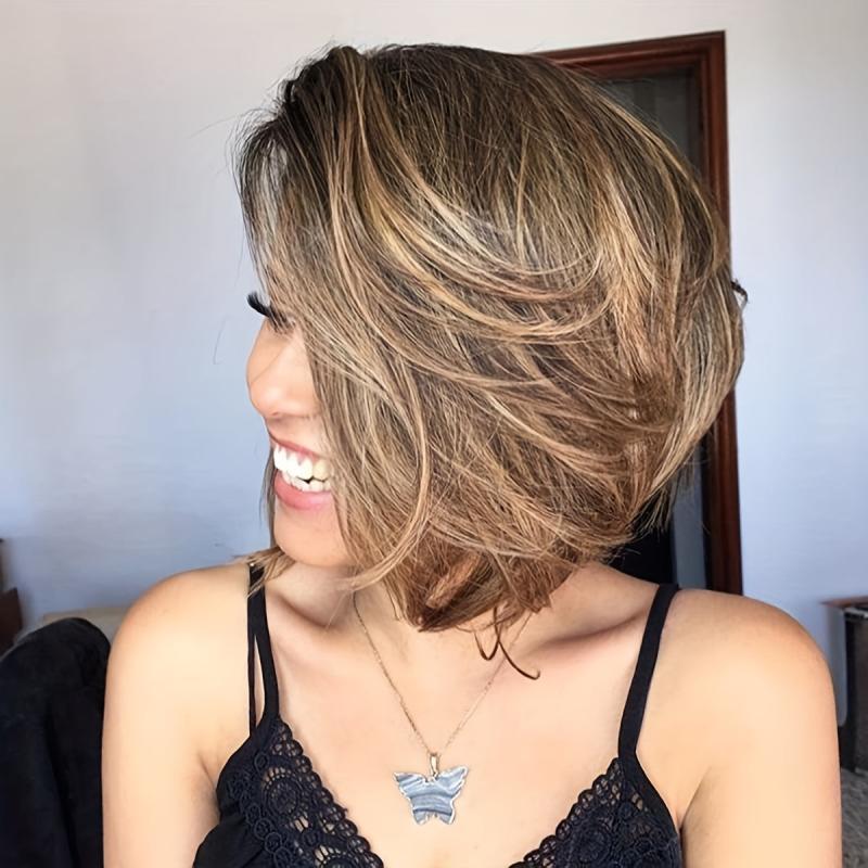 30 48 Cm Ombre Curly Wavy Short Synthetic Wig for Women