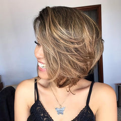 30 48 Cm Ombre Curly Wavy Short Synthetic Wig for Women