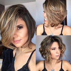 30 48 Cm Ombre Curly Wavy Short Synthetic Wig for Women