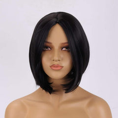 Short Straight Bob Cut Wig With Bangs Synthetic Wig