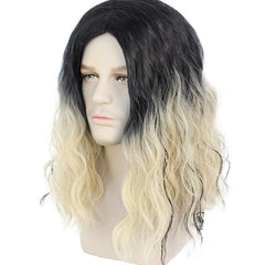 72 Cm Shoulder Length Wig Middle Part Medium Length Curly Wavy Wig