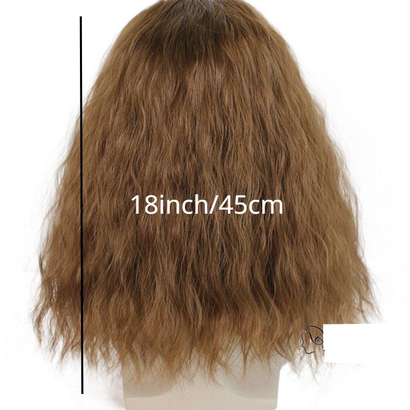 72 Cm Shoulder Length Wig Middle Part Medium Length Curly Wavy Wig
