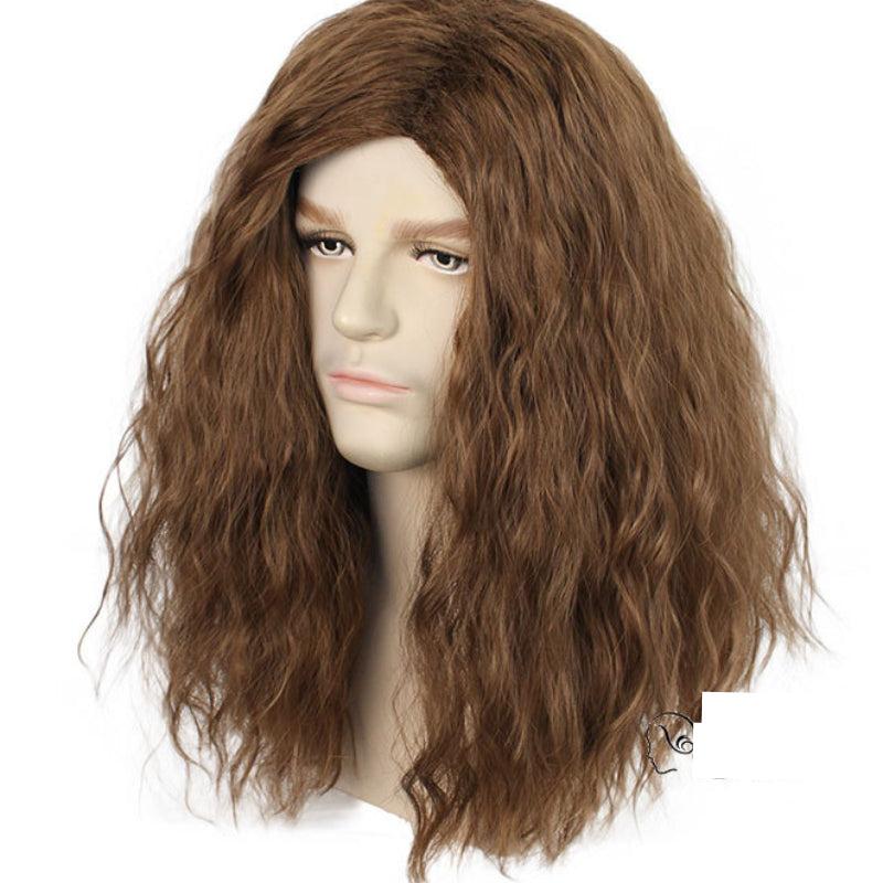 72 Cm Shoulder Length Wig Middle Part Medium Length Curly Wavy Wig