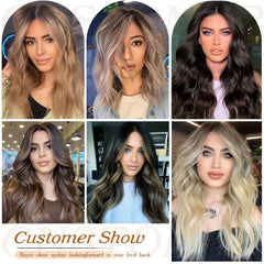 Synthetic Clip-In Hair Extensions 55-88 cm 7-Piece Set - Heat Resistant Fiber
